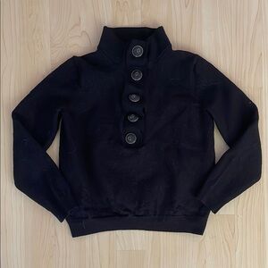 Sezane Black Kids Sweater with Button Detail